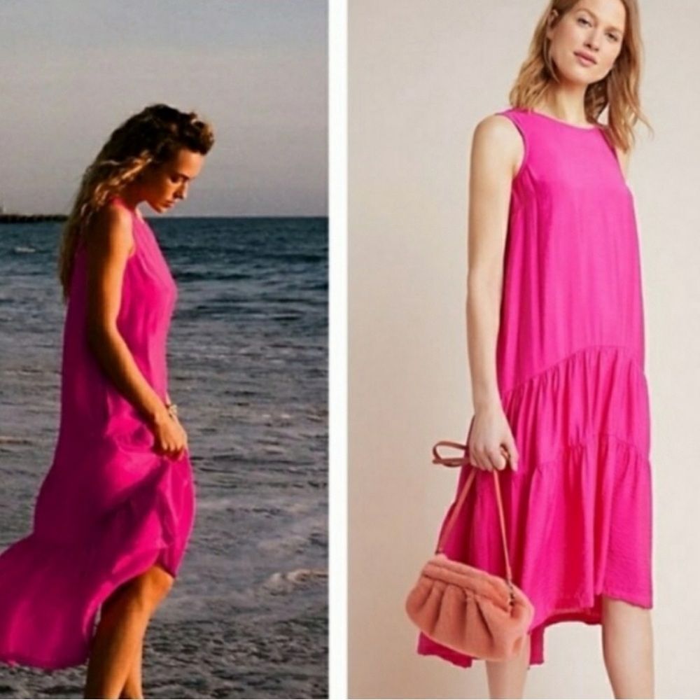 Anthropologie Pink Sleeveless Dress